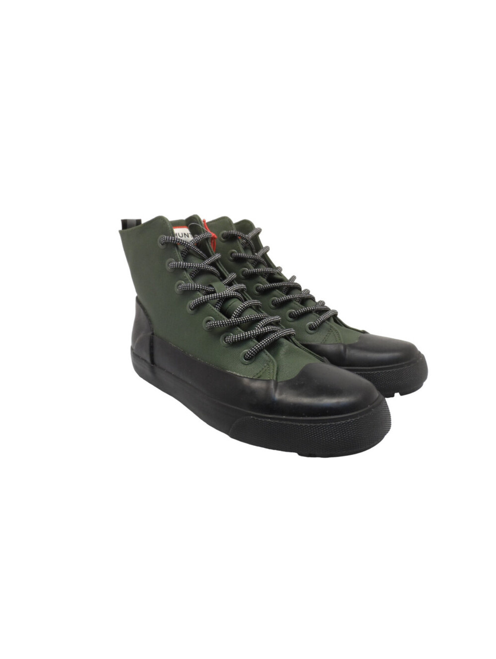 Hunter Unisex Target Dipped Canvas High-Top Sneakers Green/Black Size M6/W8